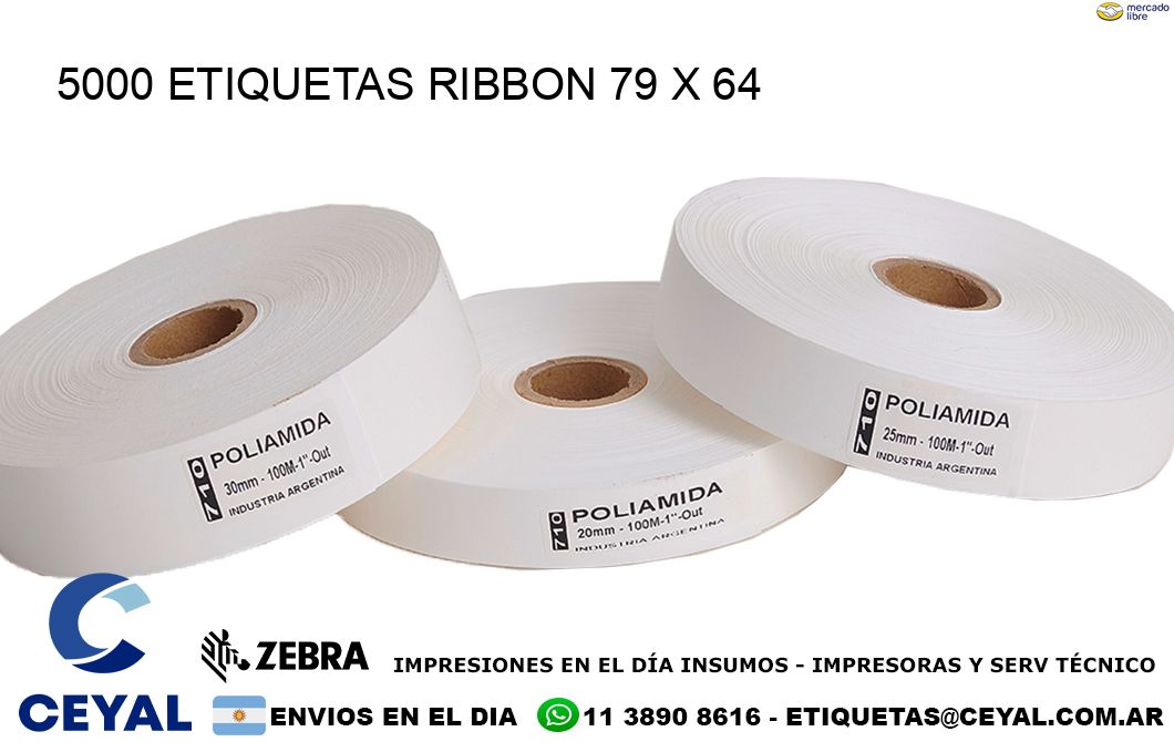 5000 ETIQUETAS RIBBON 79 x 64