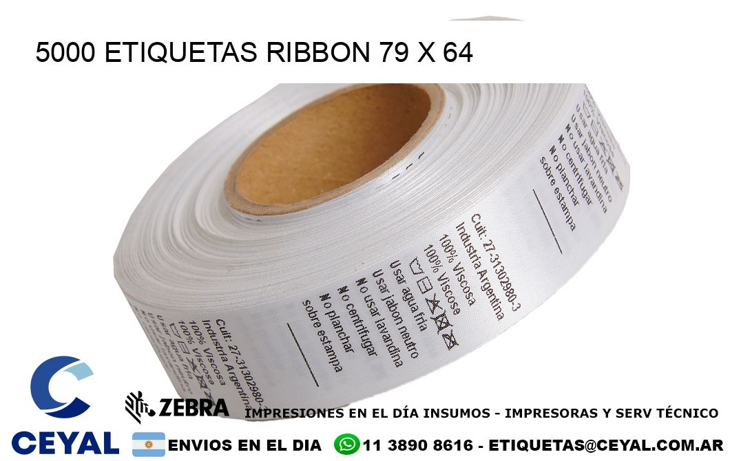 5000 ETIQUETAS RIBBON 79 x 64