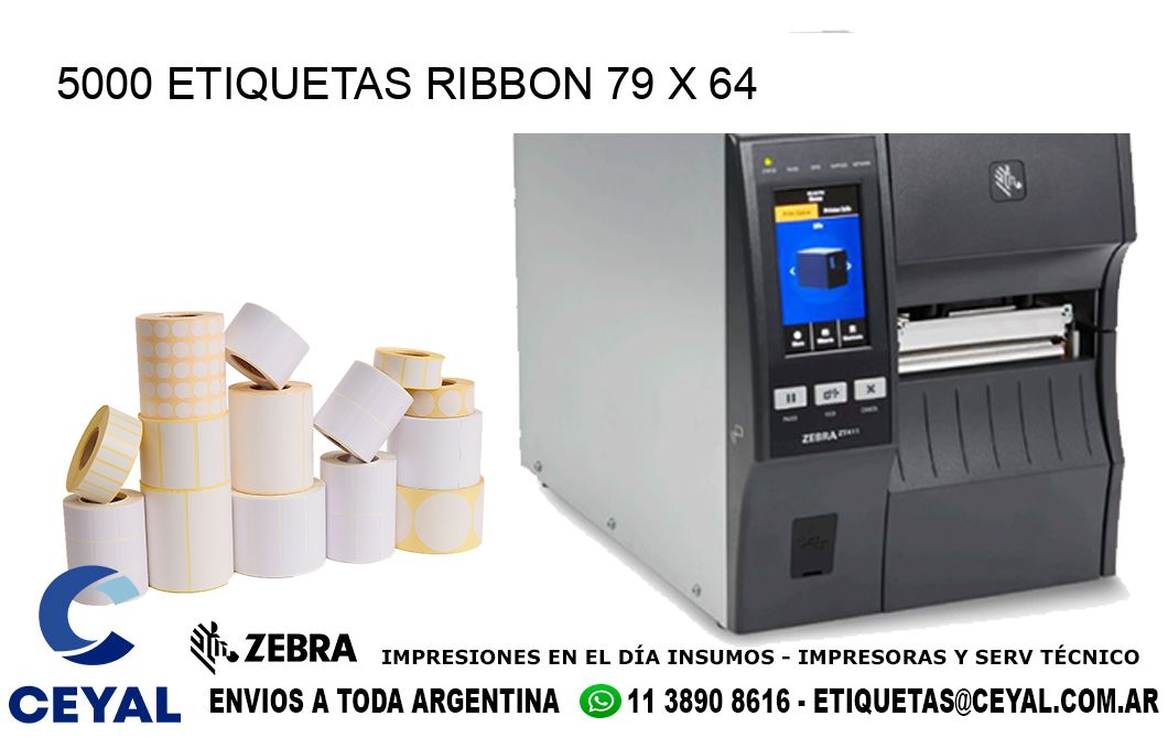 5000 ETIQUETAS RIBBON 79 x 64