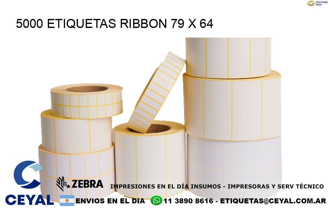 5000 ETIQUETAS RIBBON 79 x 64