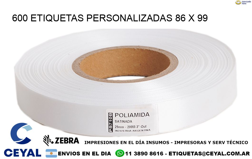 600 ETIQUETAS PERSONALIZADAS 86 x 99