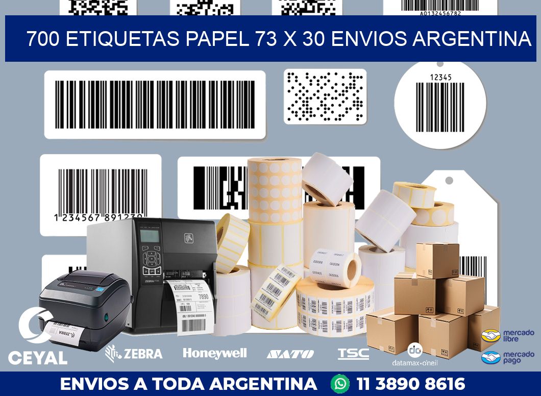 700 ETIQUETAS PAPEL 73 x 30 ENVIOS ARGENTINA