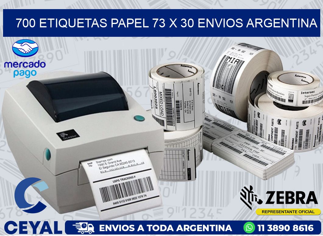 700 ETIQUETAS PAPEL 73 x 30 ENVIOS ARGENTINA