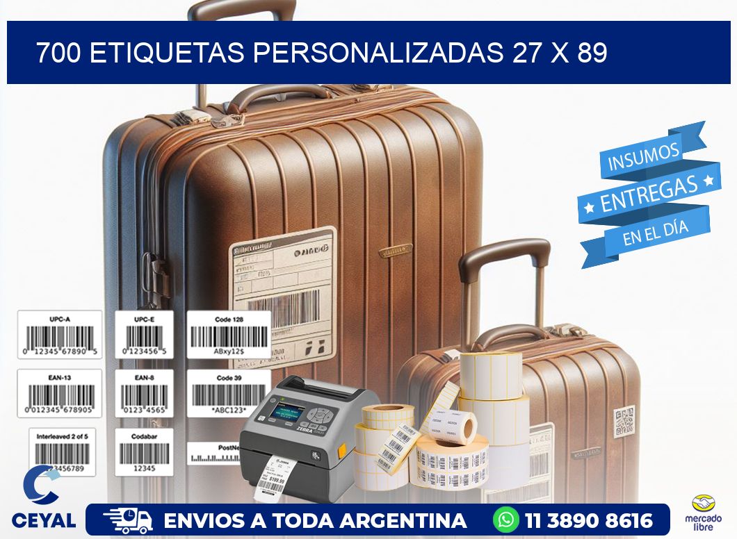 700 ETIQUETAS PERSONALIZADAS 27 x 89