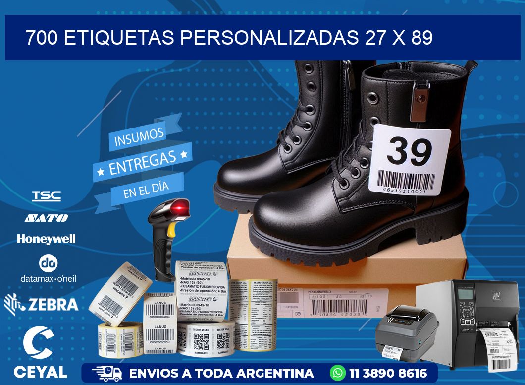 700 ETIQUETAS PERSONALIZADAS 27 x 89