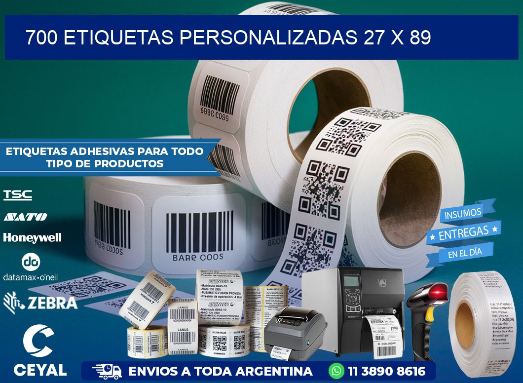 700 ETIQUETAS PERSONALIZADAS 27 x 89