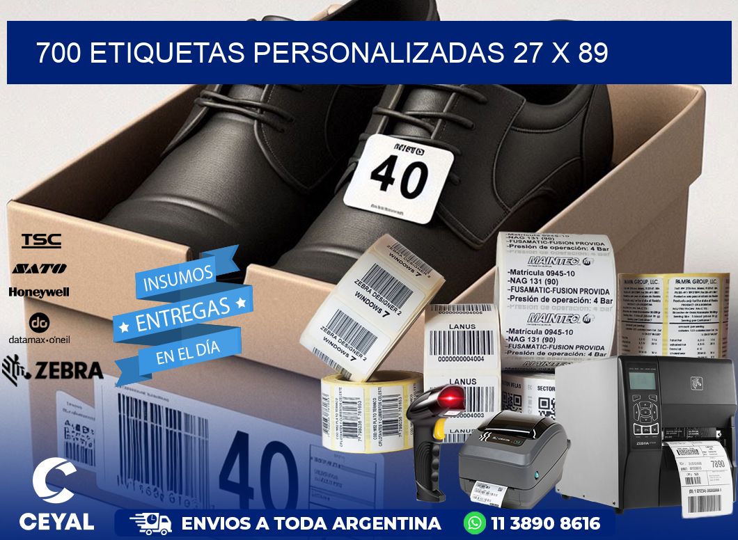 700 ETIQUETAS PERSONALIZADAS 27 x 89