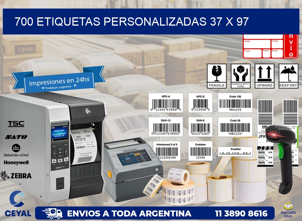 700 ETIQUETAS PERSONALIZADAS 37 x 97