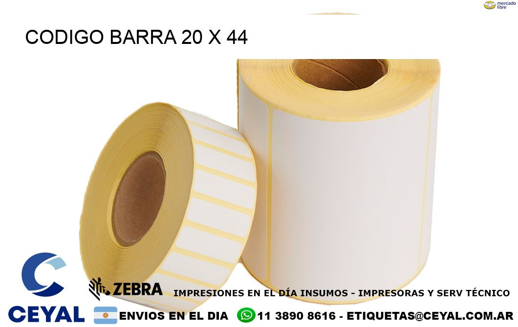 CODIGO BARRA 20 x 44