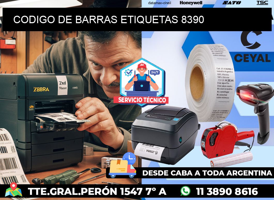 CODIGO DE BARRAS ETIQUETAS 8390