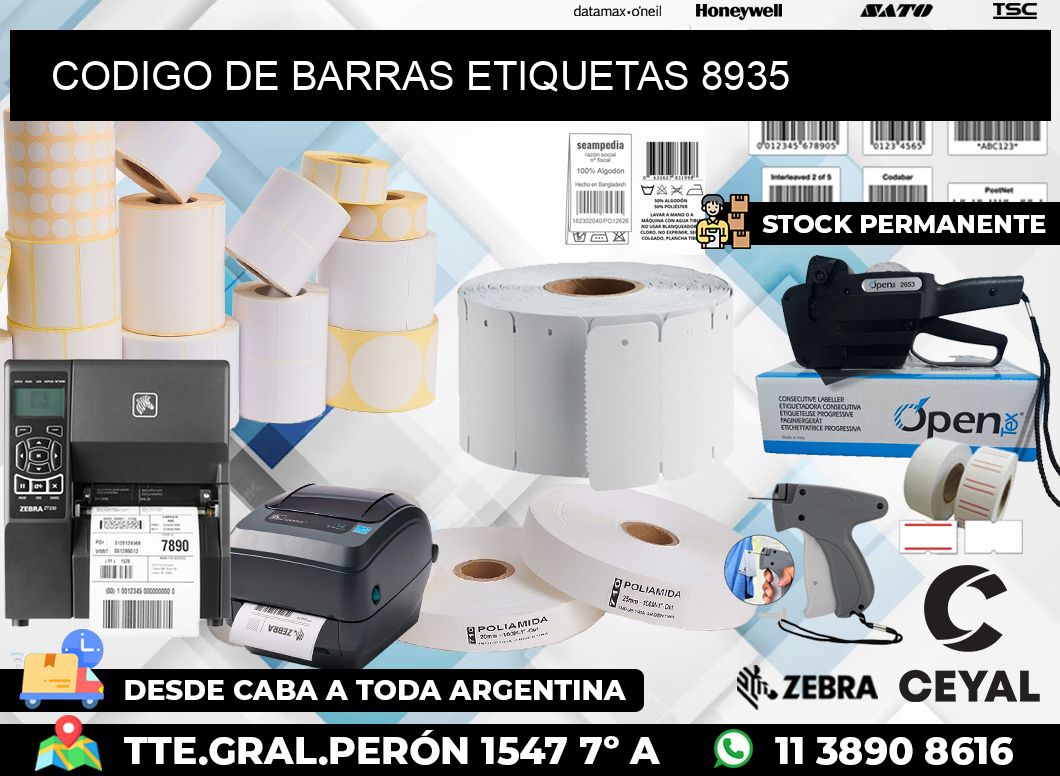CODIGO DE BARRAS ETIQUETAS 8935