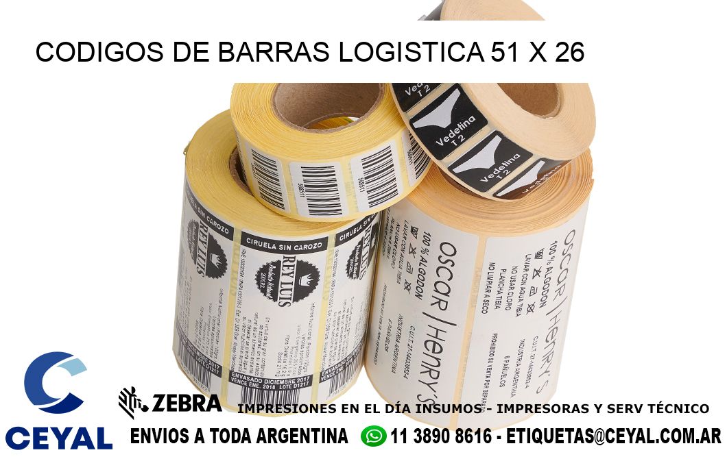 CODIGOS DE BARRAS LOGISTICA 51 x 26