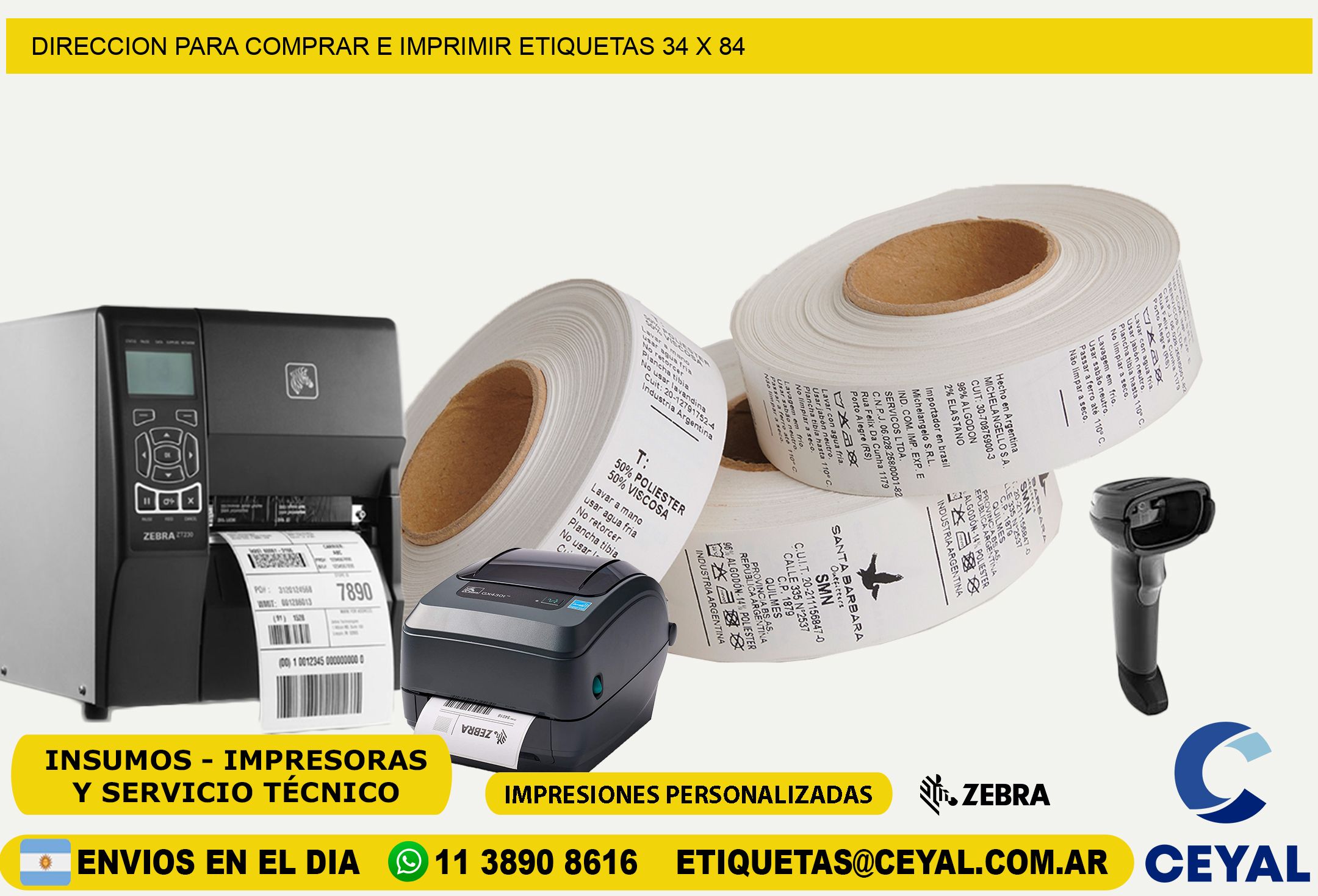 DIRECCION PARA COMPRAR E IMPRIMIR ETIQUETAS 34 x 84