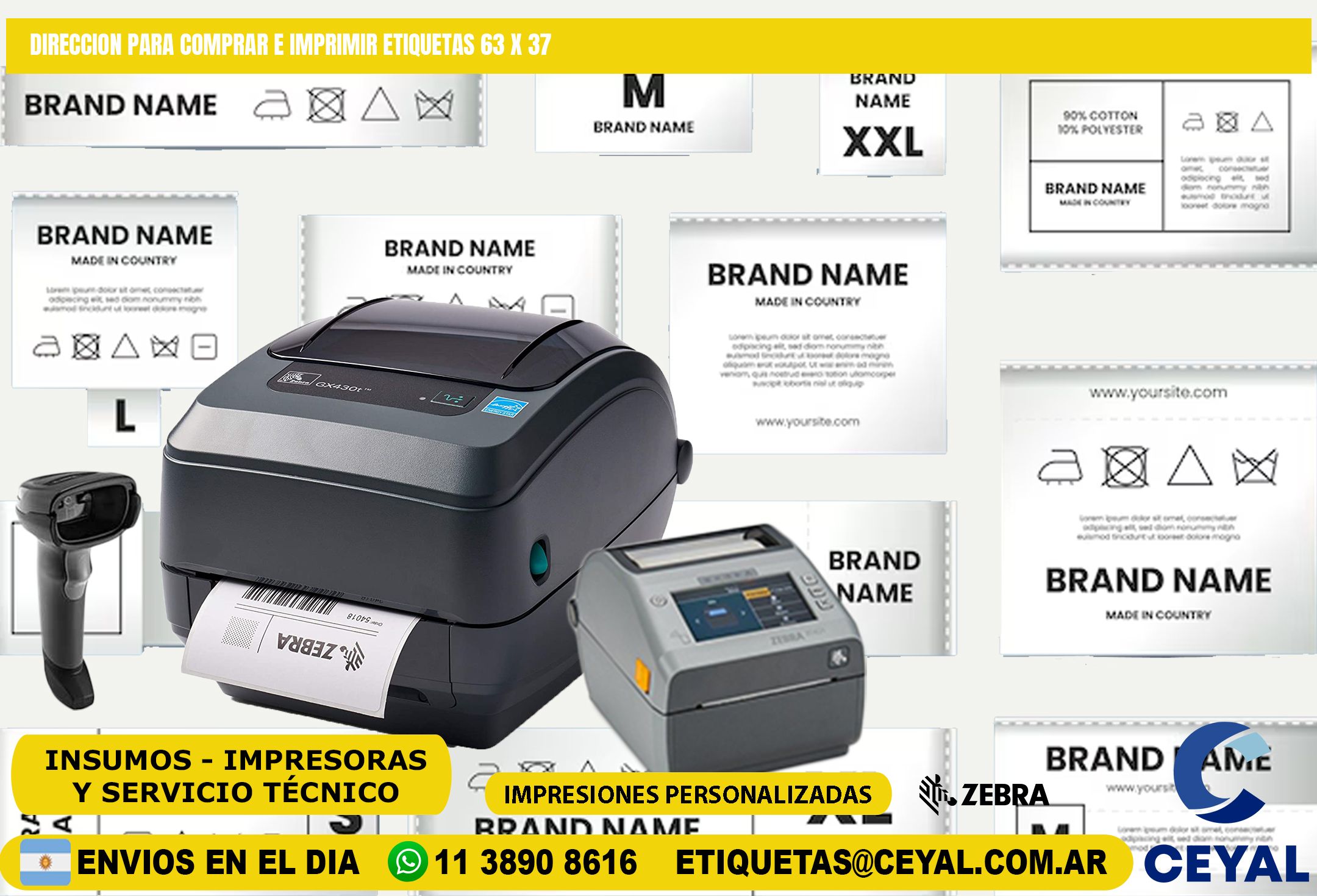 DIRECCION PARA COMPRAR E IMPRIMIR ETIQUETAS 63 x 37
