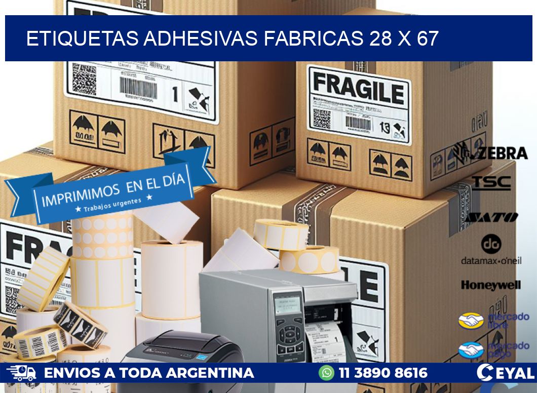 ETIQUETAS ADHESIVAS FABRICAS 28 x 67