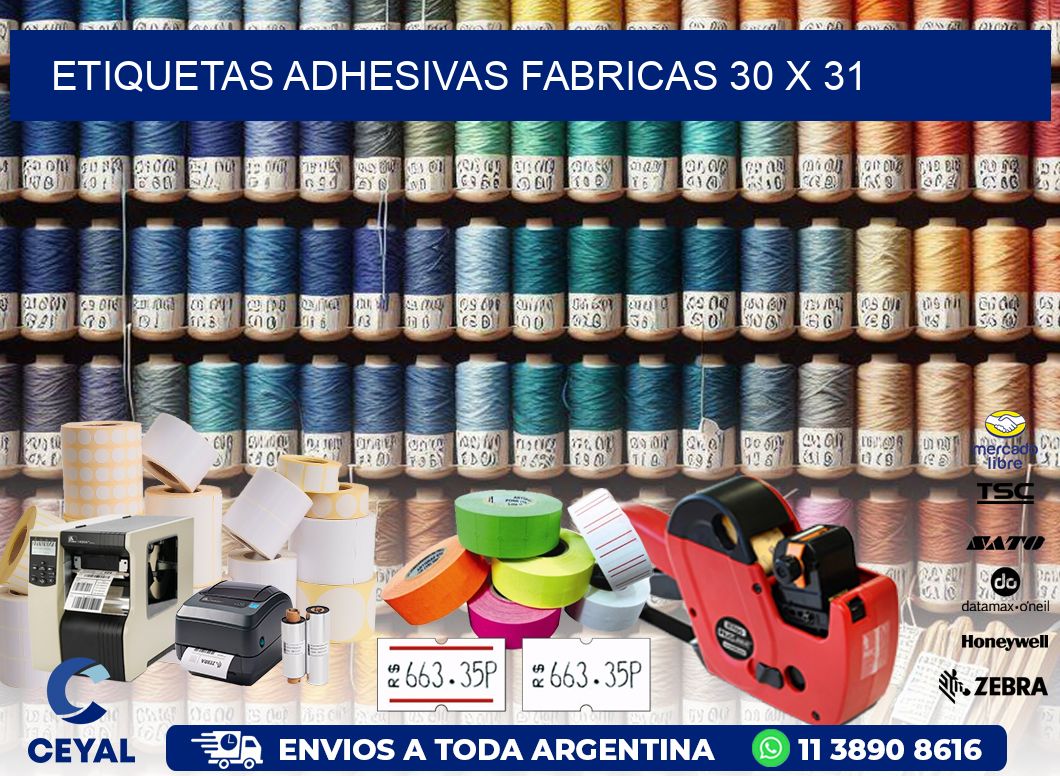 ETIQUETAS ADHESIVAS FABRICAS 30 x 31