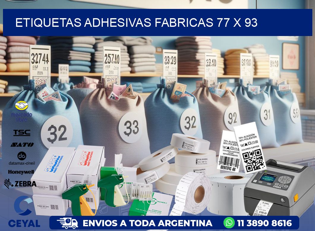 ETIQUETAS ADHESIVAS FABRICAS 77 x 93