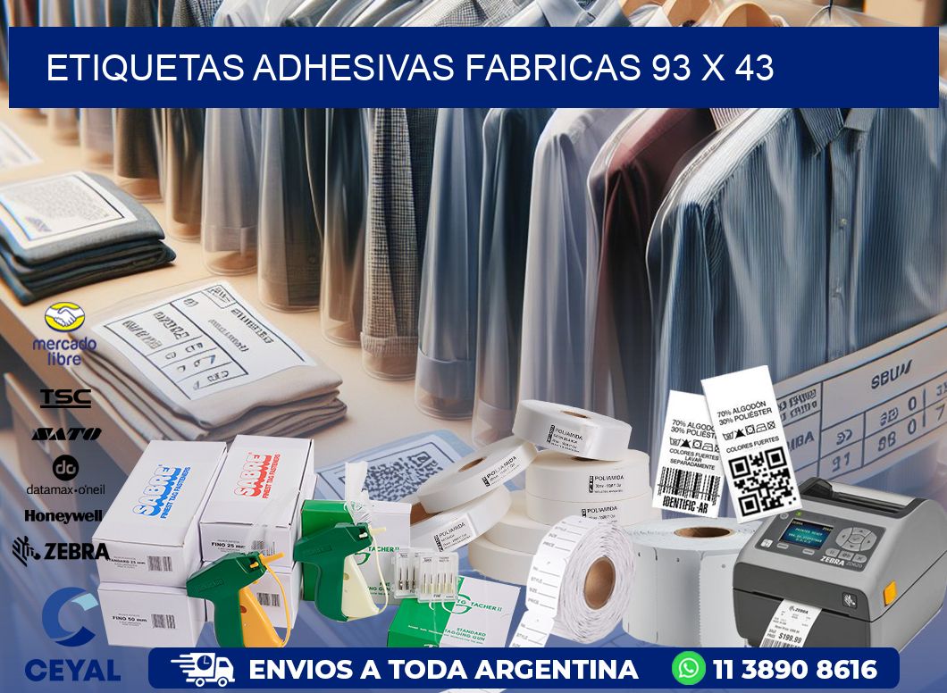 ETIQUETAS ADHESIVAS FABRICAS 93 x 43