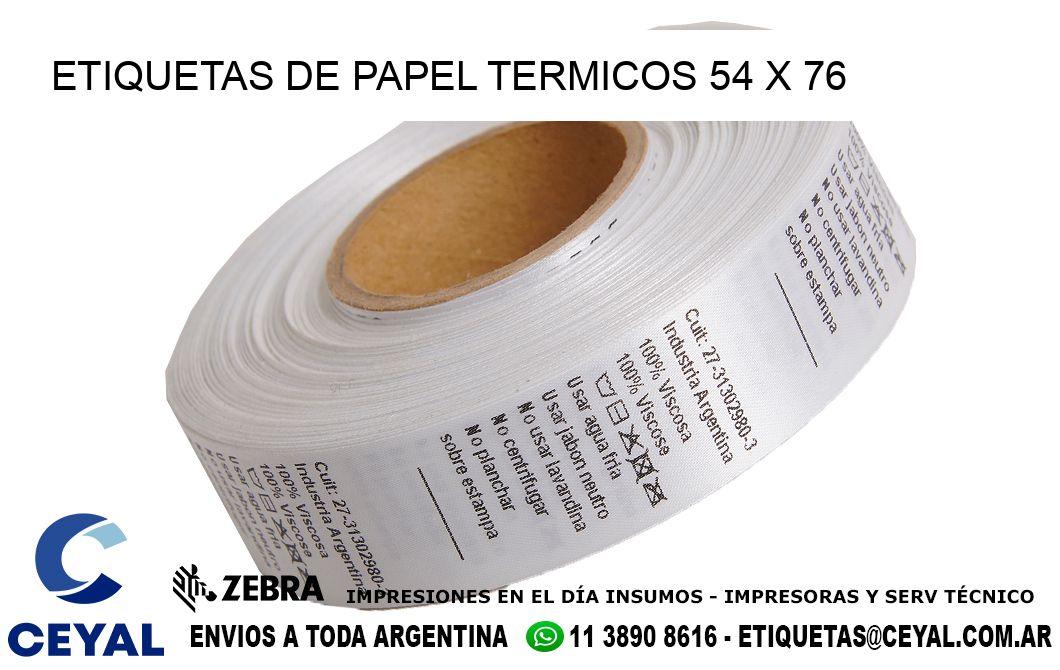 ETIQUETAS DE PAPEL TERMICOS 54 x 76