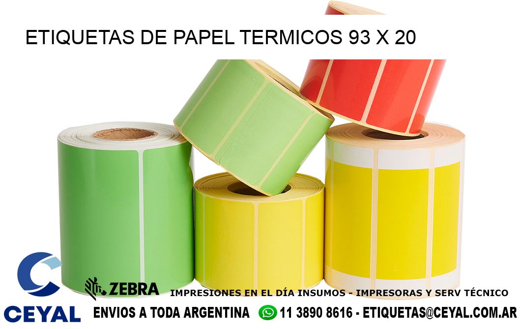 ETIQUETAS DE PAPEL TERMICOS 93 x 20