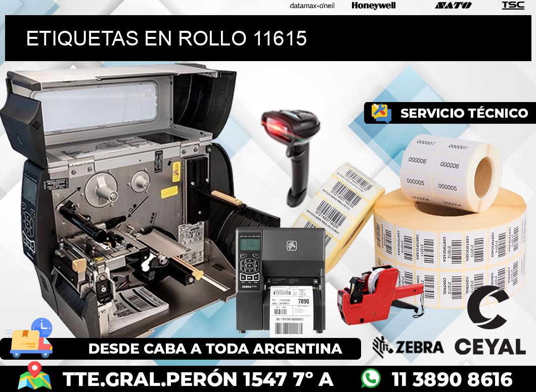 ETIQUETAS EN ROLLO 11615