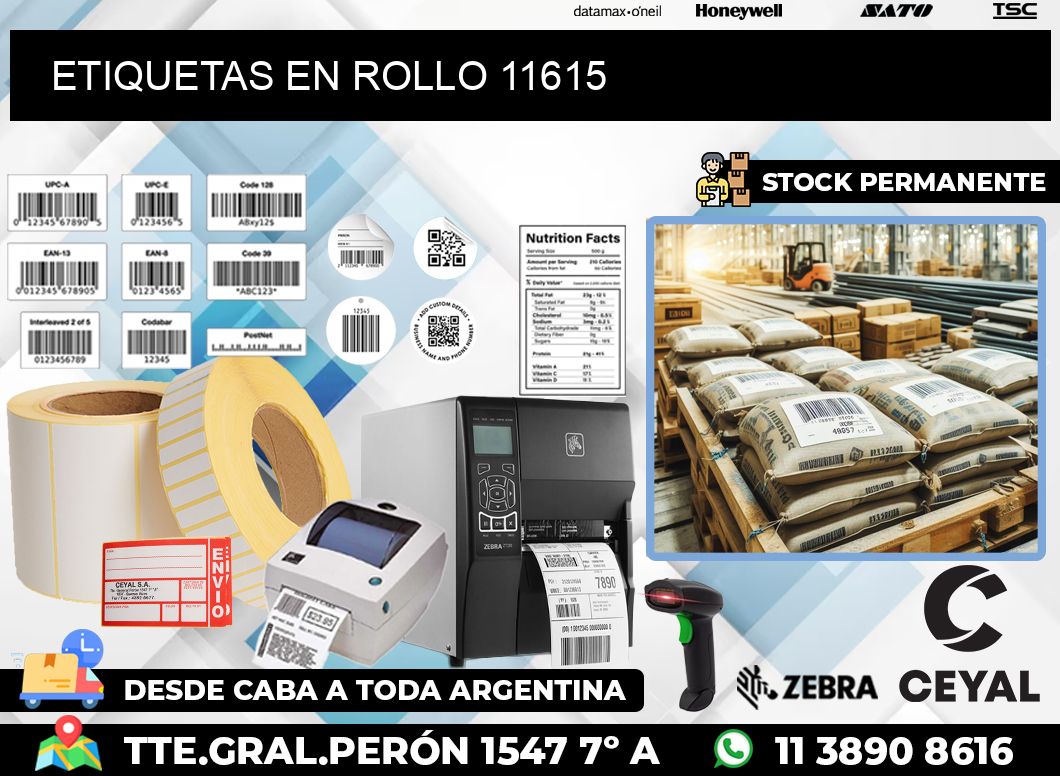 ETIQUETAS EN ROLLO 11615