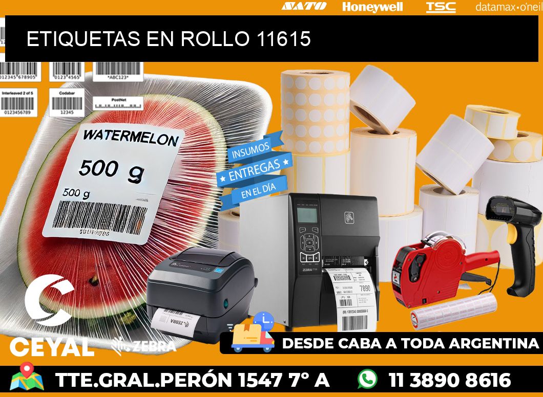 ETIQUETAS EN ROLLO 11615