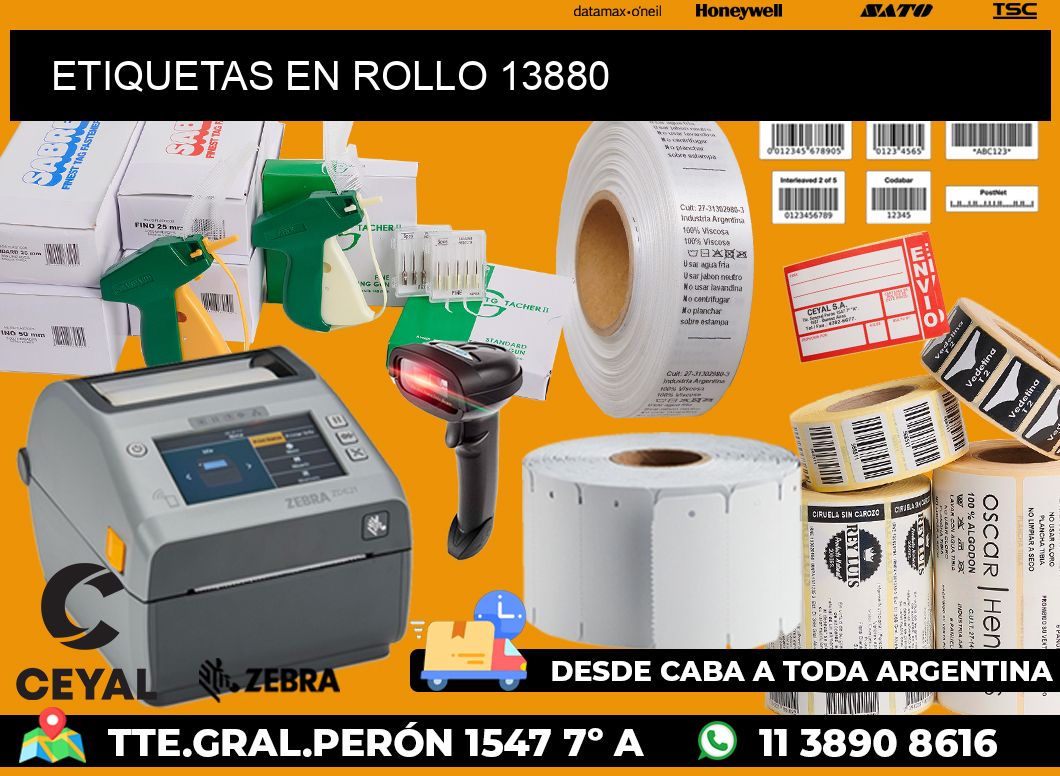 ETIQUETAS EN ROLLO 13880