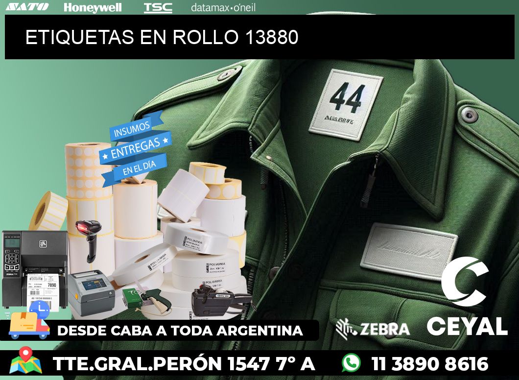 ETIQUETAS EN ROLLO 13880