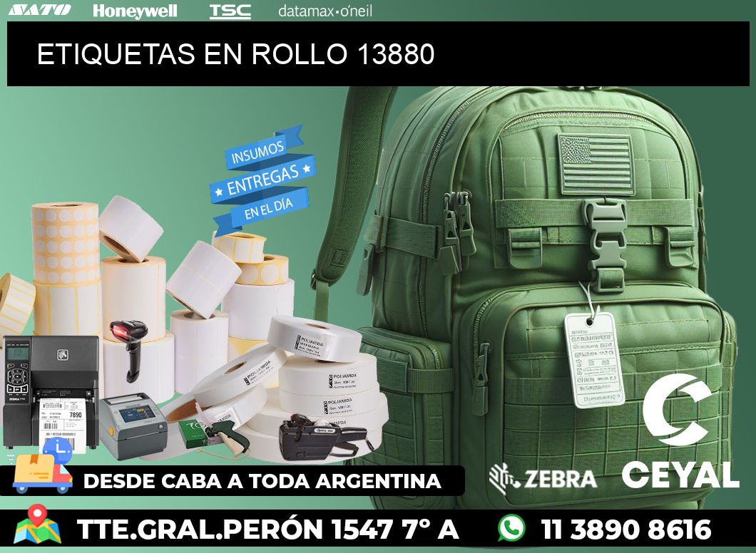 ETIQUETAS EN ROLLO 13880