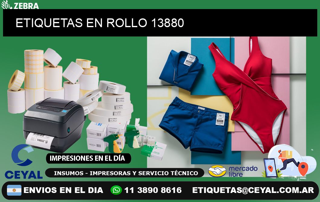 ETIQUETAS EN ROLLO 13880