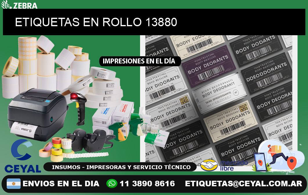 ETIQUETAS EN ROLLO 13880