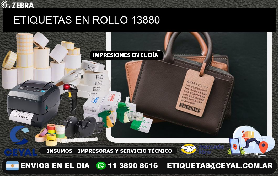 ETIQUETAS EN ROLLO 13880