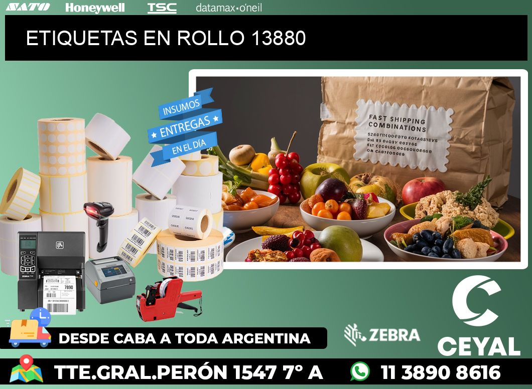 ETIQUETAS EN ROLLO 13880