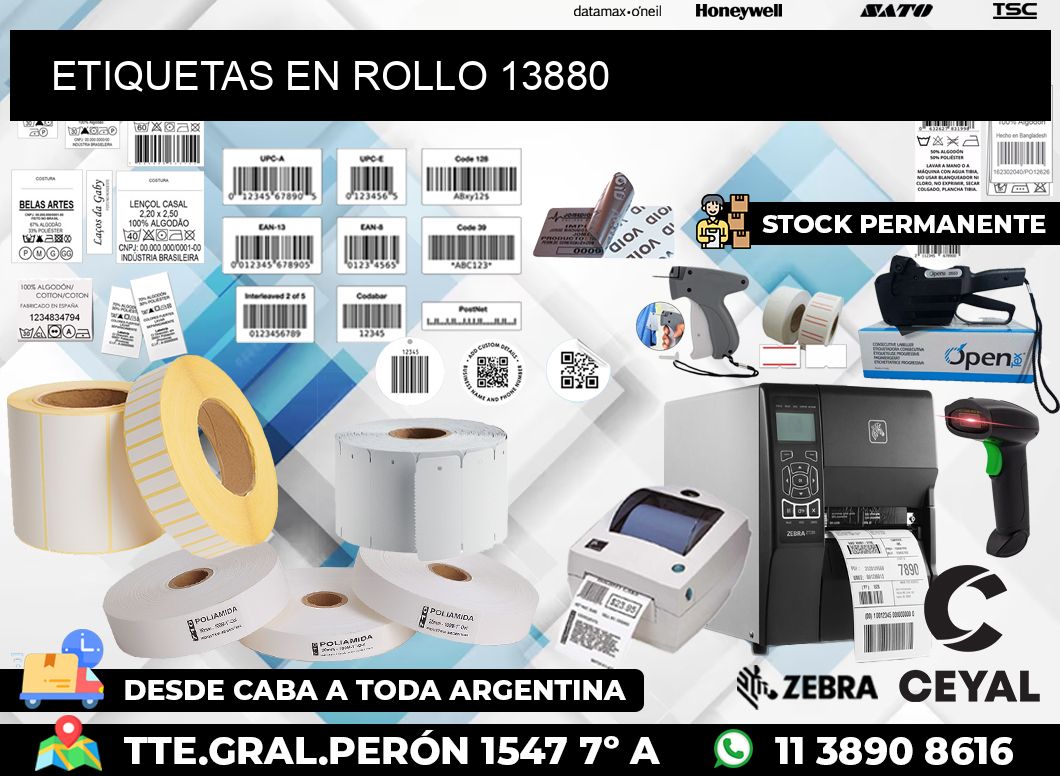 ETIQUETAS EN ROLLO 13880