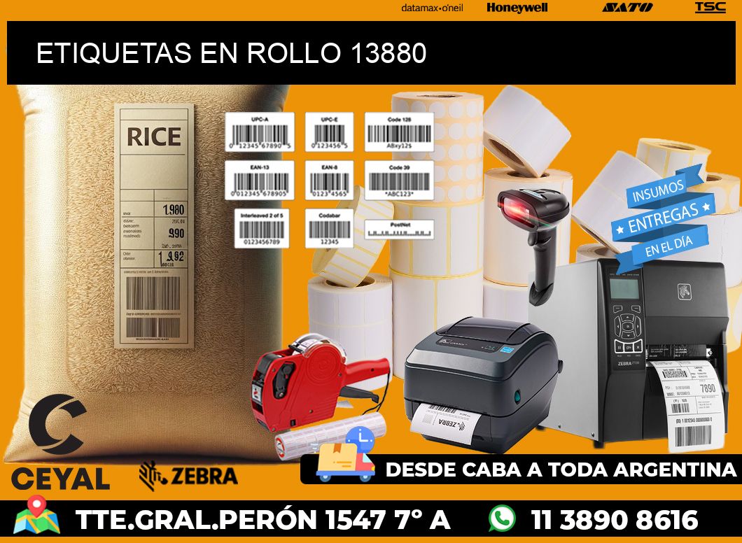 ETIQUETAS EN ROLLO 13880