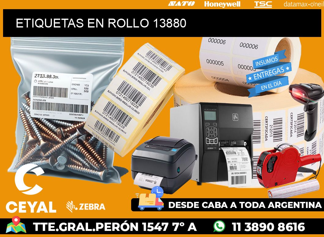 ETIQUETAS EN ROLLO 13880