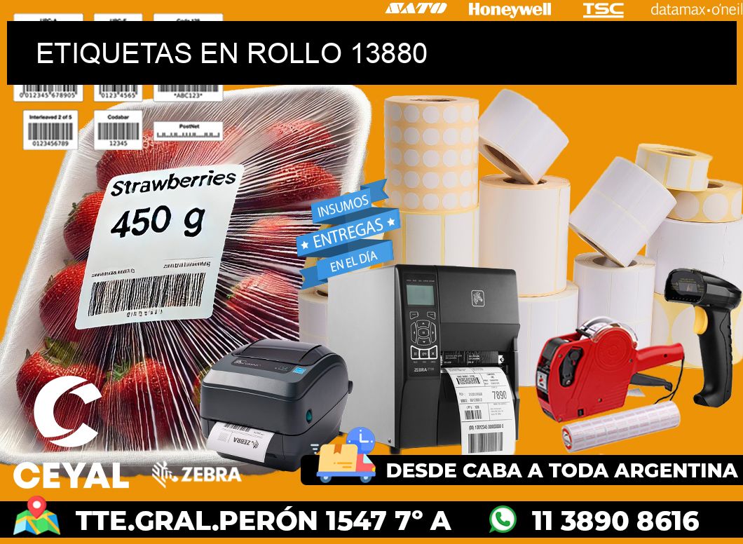 ETIQUETAS EN ROLLO 13880