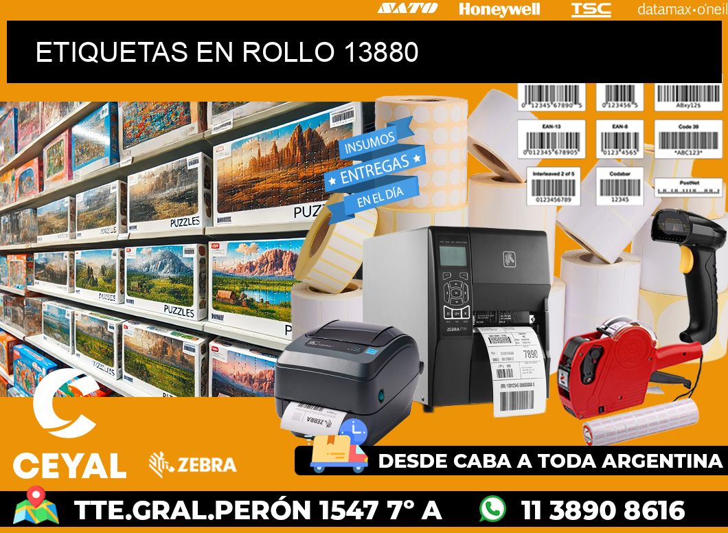 ETIQUETAS EN ROLLO 13880