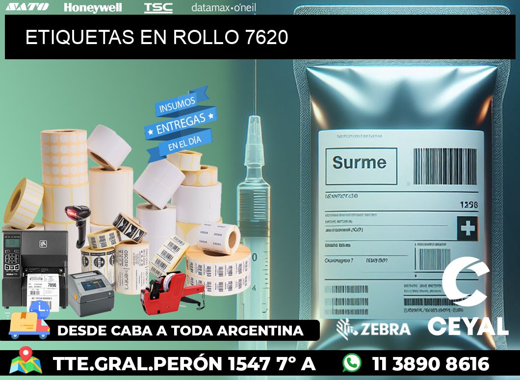 ETIQUETAS EN ROLLO 7620