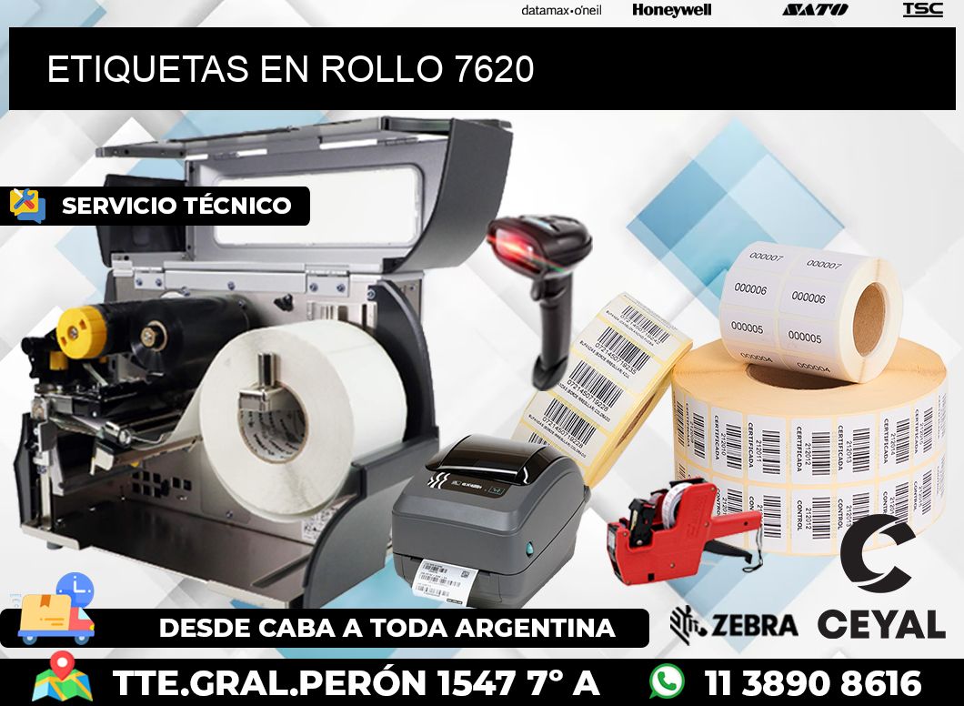 ETIQUETAS EN ROLLO 7620