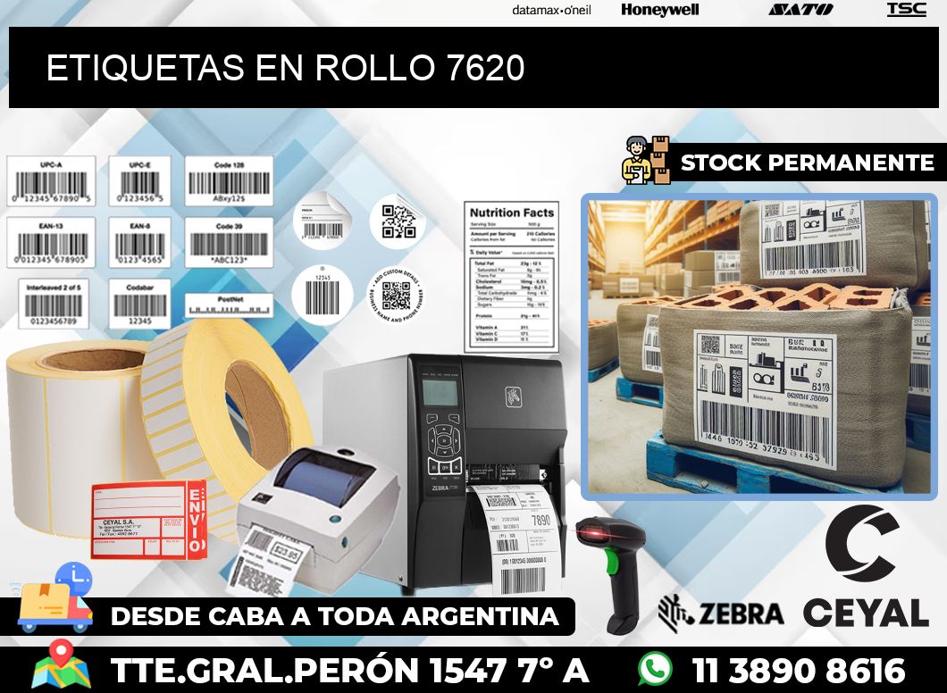 ETIQUETAS EN ROLLO 7620