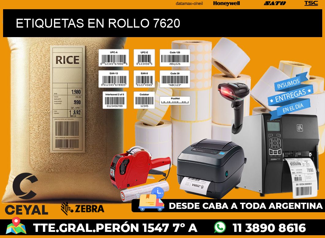 ETIQUETAS EN ROLLO 7620