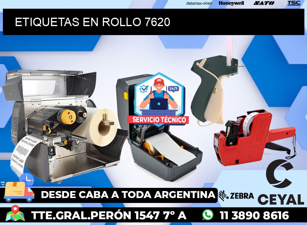 ETIQUETAS EN ROLLO 7620