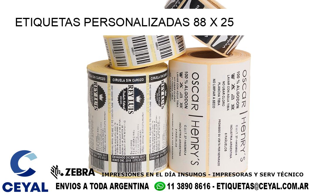 ETIQUETAS PERSONALIZADAS 88 x 25