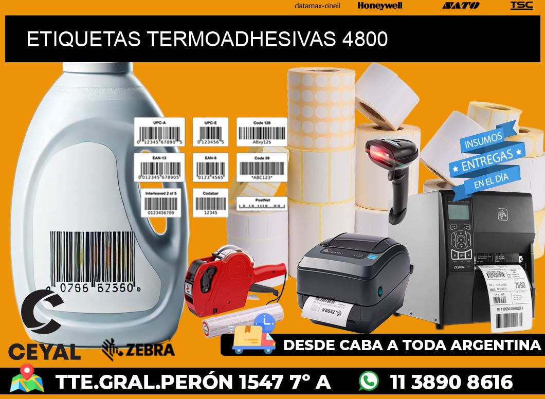 ETIQUETAS TERMOADHESIVAS 4800