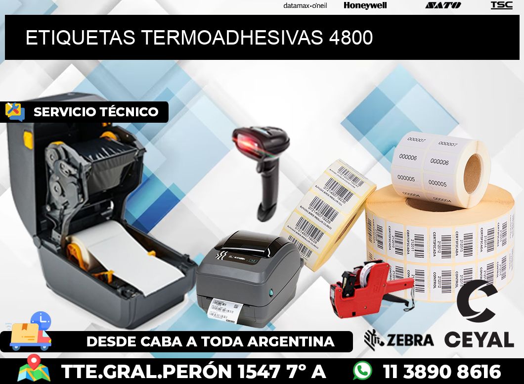 ETIQUETAS TERMOADHESIVAS 4800