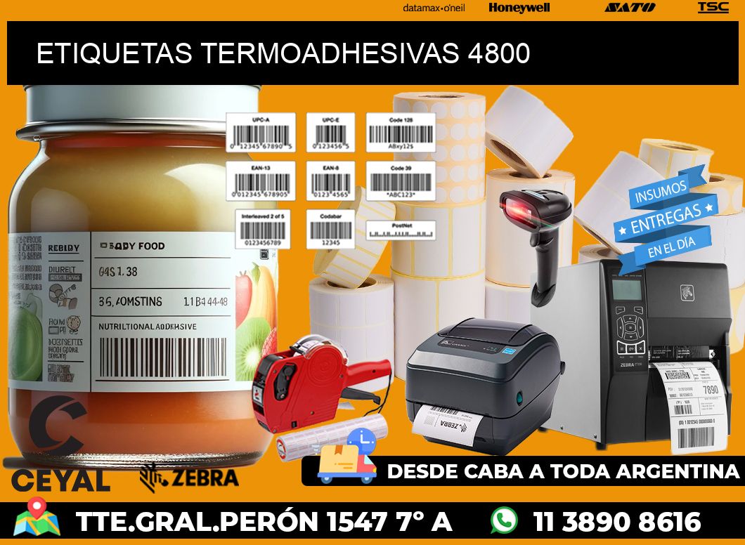 ETIQUETAS TERMOADHESIVAS 4800