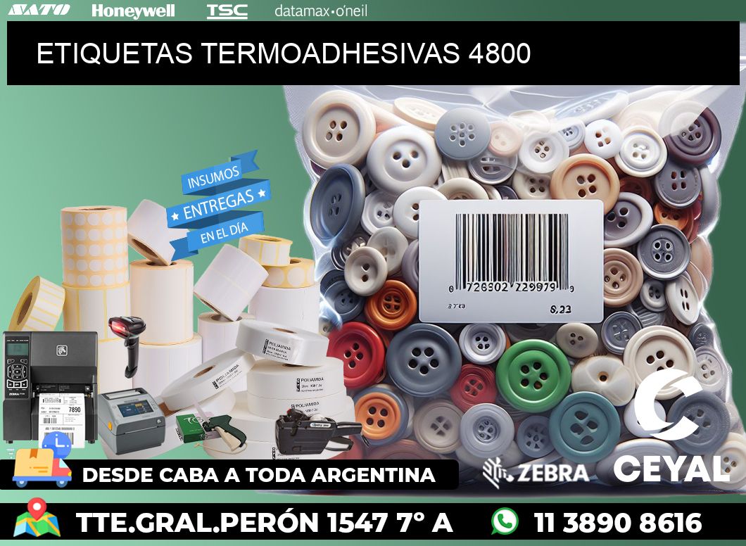 ETIQUETAS TERMOADHESIVAS 4800