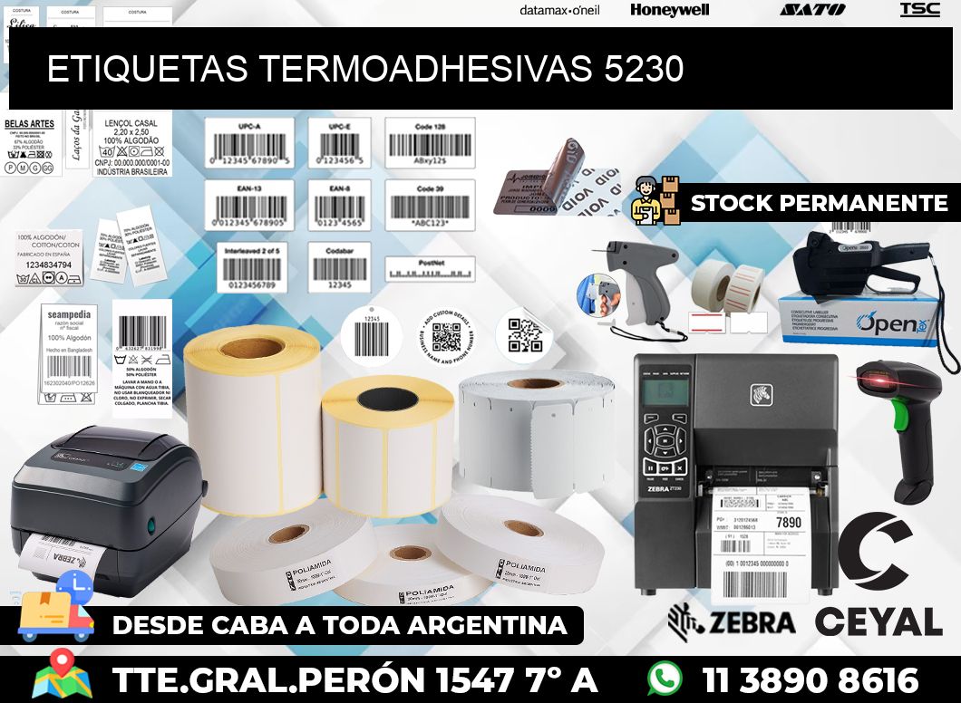 ETIQUETAS TERMOADHESIVAS 5230